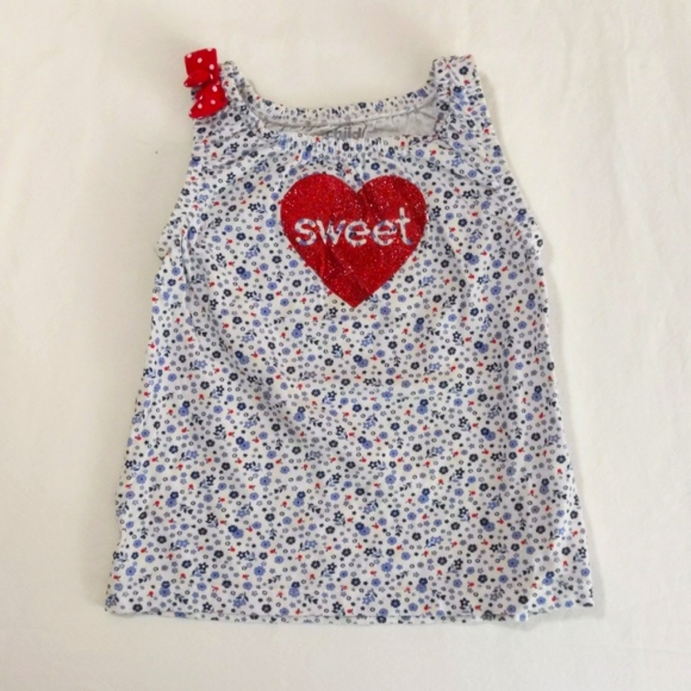 child of mine blue floral graphic swing tank top 24 months baby girl